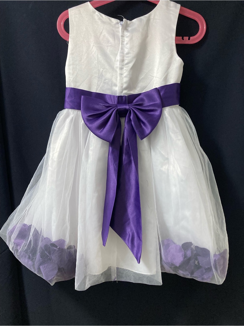 iEFiEL White & Purple Flower Girl Dress 3T Wedding Party Dress